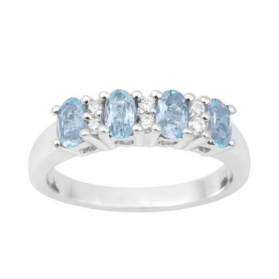 5X3mm Oval Shape Swiss Blue Topaz 925 Sterling Silver For Stone Women Wedding Ring