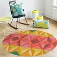 thumbnail image 1 of 5X5 Area Rug, Bed, Living, room, Round Carpet, Geometric Carpet, Handmade, 1 of 7