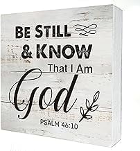 5X5 Inch Inspirational Bible Verse Be Still And Know Wooden Box Sign ...