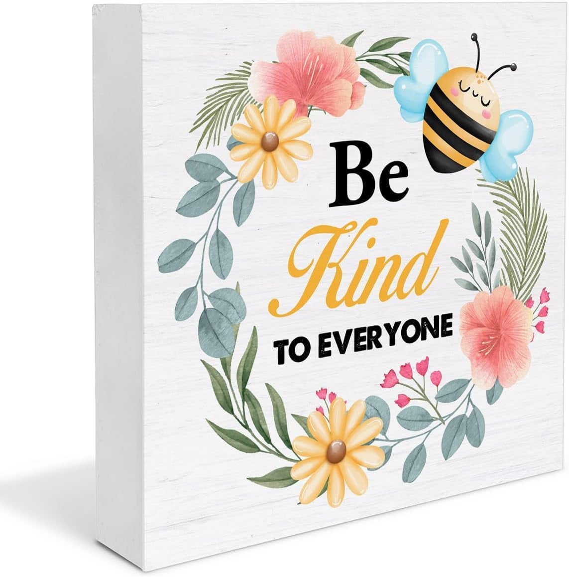 5X5 Inch Spring Home Decor Spring Decorations Positive Be Kind To ...