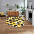 thumbnail image 1 of 5X7 Area Rug, Living, Bed, room, Oval Carpet, Geometric Wool, Hand Tufted Rugs, 1 of 7