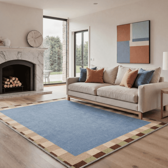 5X7 Area Rugs Machine Washable Rugs for Living Room, Non Slip Throw Rug with Rubber Backing, Rug for Entryway、Bedroom、Kitchen、Floor and Dining Room
