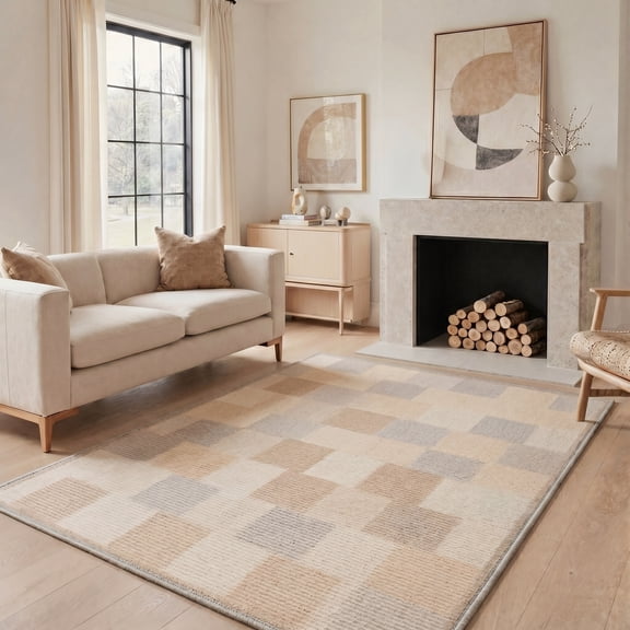 5X7 Area Rugs Machine Washable Rugs for Living Room, Non Slip Throw Rug with Rubber Backing, Rug for Entryway、Bedroom、Kitchen、Floor and Dining Room