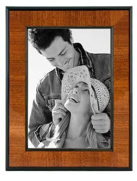 Walnut and Black Glossy Polystyrene 5x7 Picture Frame