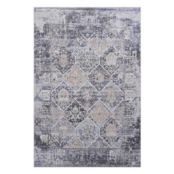 5X7 Grey/Blue /Traditional Non-Shedding Living Room Bedroom Dining Home Office Stylish and Stain Resistant Area Rug
