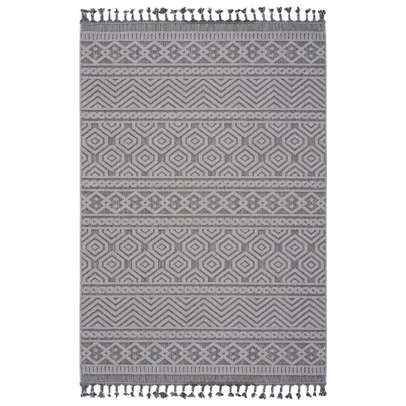 5X7 Grey/White Rug / Trendy Design for Nursery and Dorm