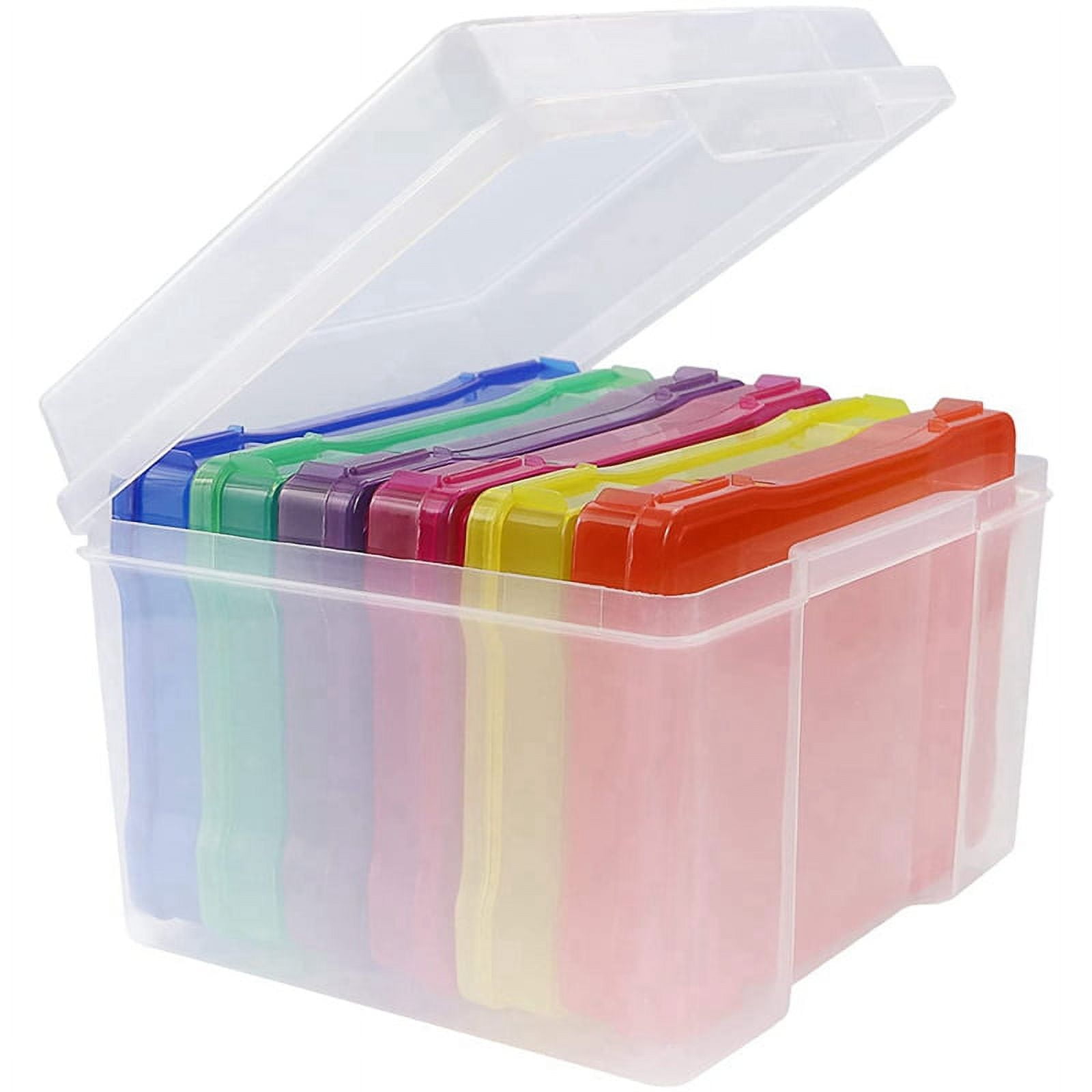 1PCS Multicolor 4x6 Photo Picture Postcard Storage Boxes Plastic Organizer  Case