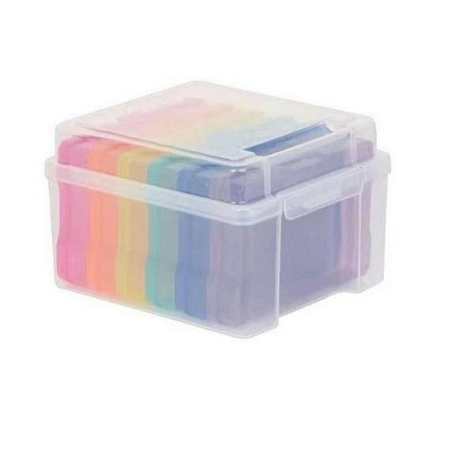 5x7 inch Photo Storage Box Plastic Picture Keeper 6 Colorful Photo