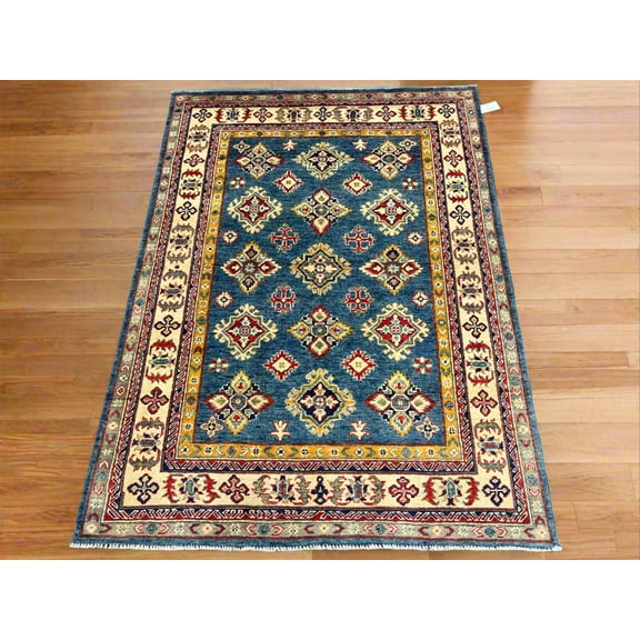 5X7 Kazak Light Blue Handmade Wool Rug # 13645