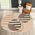thumbnail image 1 of 5X7 Wool Rug, Beige Color, Living room, Bedroom, Oval Carpet, Geometric Wool, Hand Tufted Rugs, 1 of 7