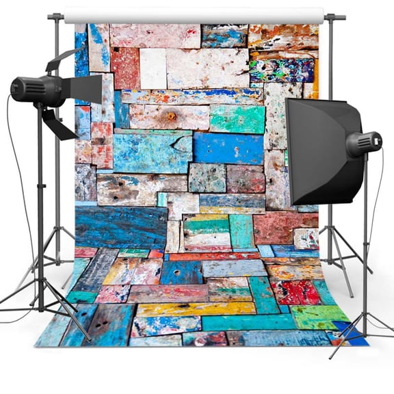 5X7FT Thin vinyl fabric computer Printed photography background wood floor photo backdrops for photo Studio Floor-671