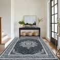 thumbnail image 1 of 5X7ft Area Rug,Persian Blooms Design Washable Non-Skid Floor Rug, Farmhouse Area Rug for Living Room,Bedroom, Kitchen, Laundry Room,Dining Room,Home Office-Black, 1 of 9