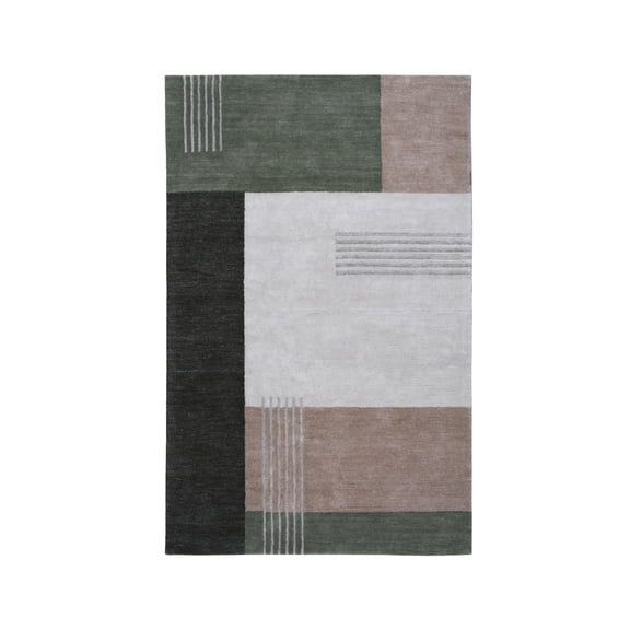 Better Homes & Gardens 5' x 8' Asher Patchwork Color Block Area Rug, Green
