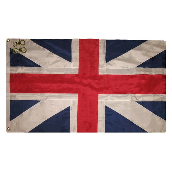 5X8 FT Embroidered Great Britain Kings Colors 300D Nylon Flag with CLIPS