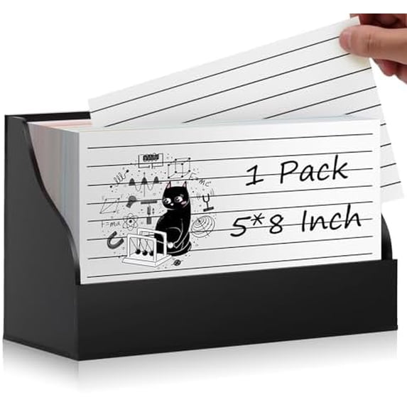 Note Card Stand 5X8 Index Card Holder Acrylic Black Note Card Holder Index Card Stand ...