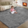 thumbnail image 1 of 5X8 Ultra Soft Rug for Living Room, 5X8 Fluffy Shag Area Rug for Bedroom, Modern Shaggy Carpets Fuzzy Rug for Teens Dorm Nursery Home Decor Aesthetic, Upgrade Anti-Skid Durable, Grey, 1 of 9