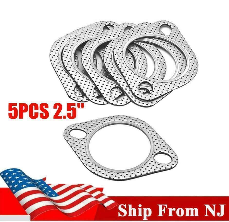 5XCar 2 Bolt High Temp Exhaust Gasket Flange 2.5in cylinder head gasket Aluminum