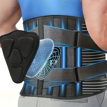 Back Brace Support Belt-Lumbar Support Back Brace for Back Pain, Sciatica, Scoliosis, Herniated Disc Adjustable Support Straps-Lower Back Brace with Removable Lumbar Pad for Men & Women