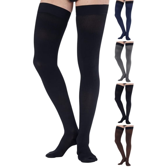 Extra Large Compression Stockings for Men 20-30mmHg Flying - Black, 5X-Large