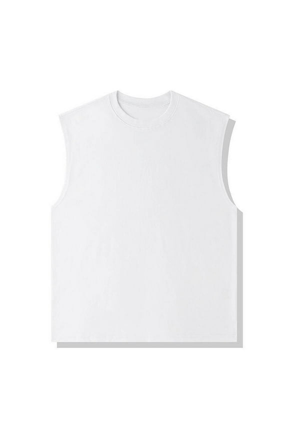 5XL Men's Tank Tops Big And Tall Under $10 Summertime Solid Color Casual Sleeveless Exercise Waistcoat T-shirt Top