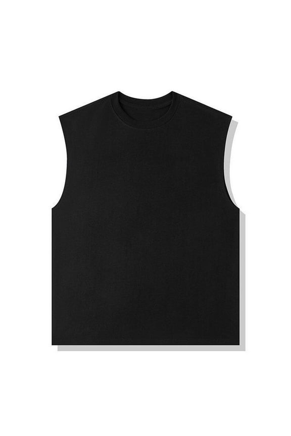 5XL Men's Tank Tops Big And Tall Under $10 Summertime Solid Color Casual Sleeveless Exercise Waistcoat T-shirt Top