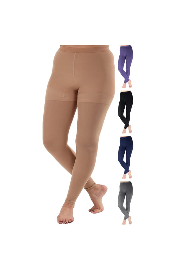 5XL Plus Size Compression Pantyhose for Women 20-30mmHg - Beige, 5X-Large
