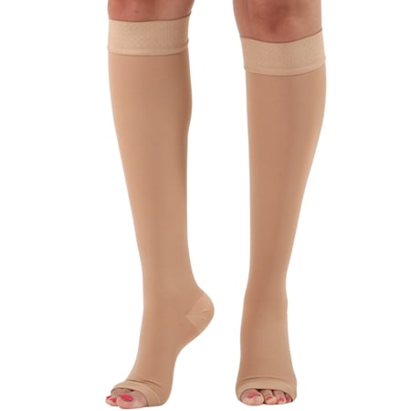 5XL Plus Size Unisex Compression Socks 20-30mmHg for Pain Relief - Beige, 5XL