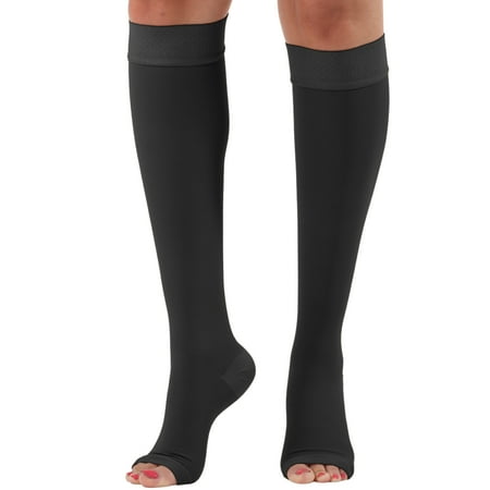5XL Plus Size Unisex Compression Socks 20-30mmHg for Pain Relief - Black, 5XL