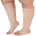 thumbnail image 1 of Sheer Compression Stockings for Women 15-20mmHg with Open Toe - Nude, 5X-Large, 1 of 9