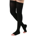 thumbnail image 1 of 5XL Wide Calf Unisex Compression Thigh High 20-30mmHg for Post Surgery - Black, 5XL, 1 of 10