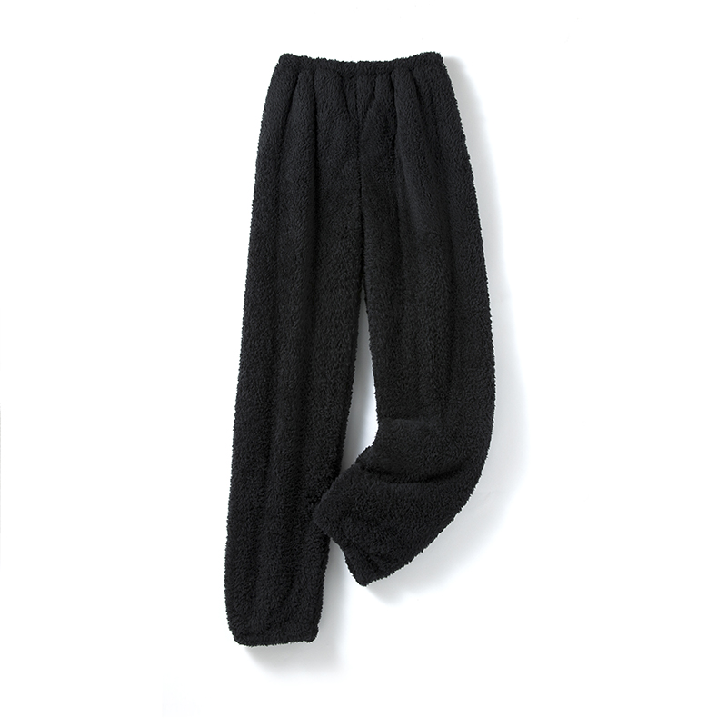 5XL oversized Winter Warm Elastic Sleep Bottoms Black for Women Men