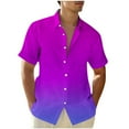 thumbnail image 1 of 5Xlt Mens Shirts Big and Tall S-5X Plus Size Short Sleeve Button-Down Collared Tshirts Gradient Printed Hawaiian Beach Tees Tops with Pocket, 1 of 4