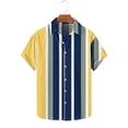 thumbnail image 1 of 5Xlt Mens Shirts Big and Tall S-5X Plus Size Short Sleeve Button-Down Tshirts Shirt Stripe Printed Collared Hawaiian Beach Tees Tops, 1 of 5