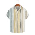 thumbnail image 1 of 5Xlt Mens Shirts Big and Tall S-5X Plus Size Short Sleeve Button-Down Tshirts Shirt Stripe Printed Collared Hawaiian Beach Tees Tops, 1 of 5