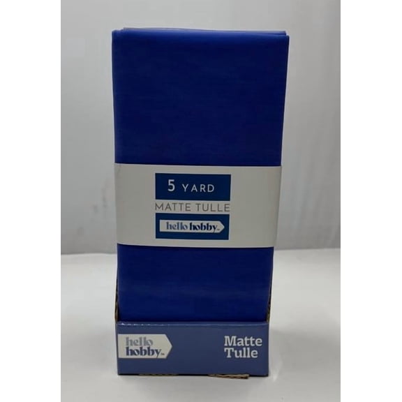 Hello Hobby 5 Yard Cut Matte Tulle 100% Nylon Solids Fabric, Royal, 54" Wide for Sewing and Craft