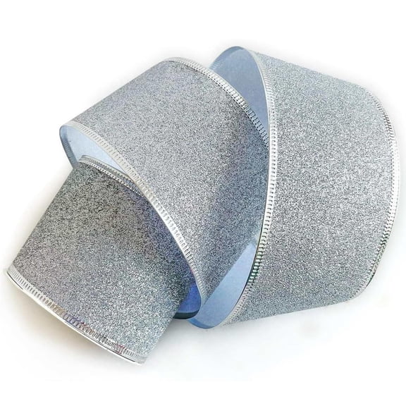 5Yard Christmas Ribbon Glitter Wired Wire Edged Christmas Ribbons for Gift Wrapping Bows Christmas Tree Ribbon Garland Gifts Crafts