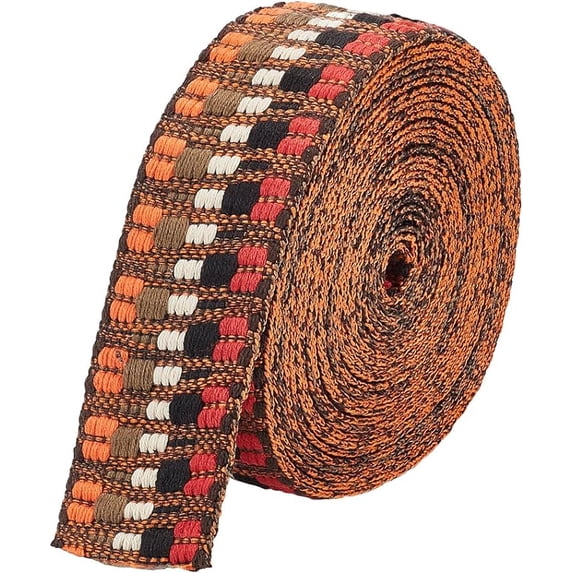 5Yards Ethnic Embroidery Polyester Ribbons 38mm Wide Heavy Vintage Craft Jacquard Trim