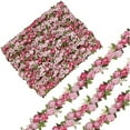 thumbnail image 1 of 5Yards Flower Lace Edge Trim Ribbon 14MM Width Deep Pink Floral Edging Trimmings Polyester Fabric Embroidered Applique, 1 of 7
