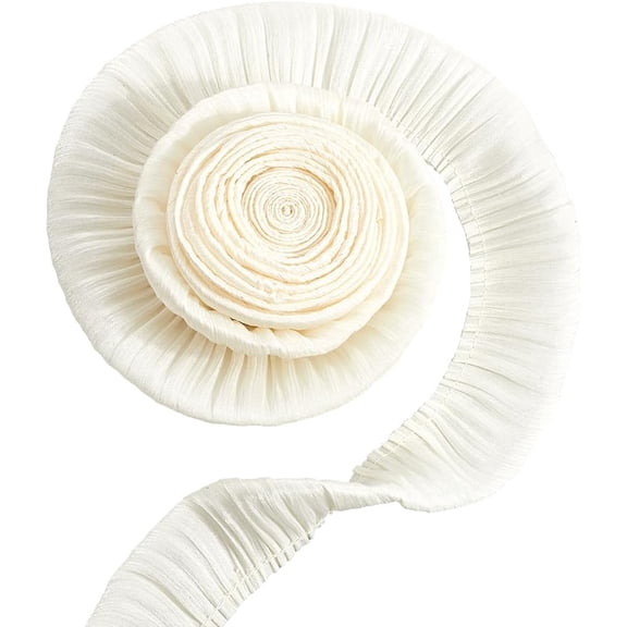 5Yards Polyester Ribbon for Clothes Sewing Embellishment Blanched Almond 1-7/8 inch(47mm)
