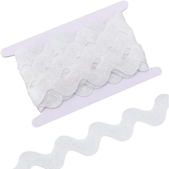 5Yards RIC Rac Trim Ribbon 1.49-1.57 Inch Rick Rack Sewing Ribbons Polyester Rick Rack Wave Bending Fringe Trim Azure for DIY Sewing Gift Wrapping Home Party Decoration