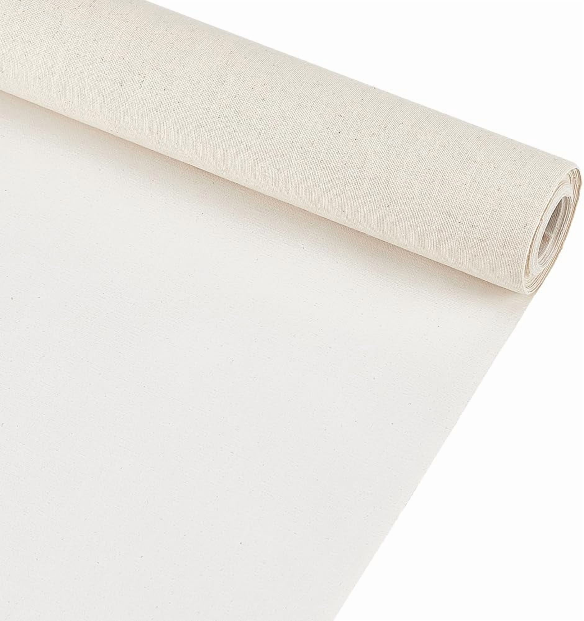5Yardsx15Inches Canvas Roll Linen 27 Oz Four Primed Canvas Roll Artist Canvas for Gesso Art Painting Oil Painting Backdrop Decoration 0.3mm Thick