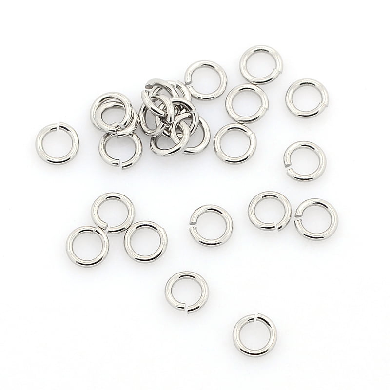 5bags Tarnish Resistant 304 Stainless Steel Open Jump Rings Stainless Steel color 20 Gauge 4x0.8mm Inner Diameter: 2.4mm about 2500pcs/bag