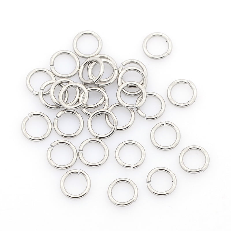 5bags Tarnish Resistant 304 Stainless Steel Open Jump Rings Stainless Steel color 5x0.9mm Inner Diameter: 3.2mm about 2000pcs/bag