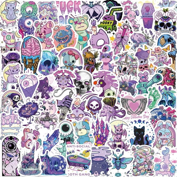 5bags Waterproof PVC Adhesive Stickers for Suitcase Skateboard Refrigerator Helmet Mobile Phone Shell Animal Pattern 30~60mm 65pcs/bag