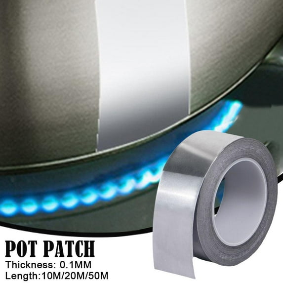 5cm*5m*Thick 0.1mm Pot Stickers Aluminum Foil Tape With High Viscosity, Stainless Steel Pot Bottom Hole Repair, High Temperature Resistant, Fire Resistant, Waterproof, Heat