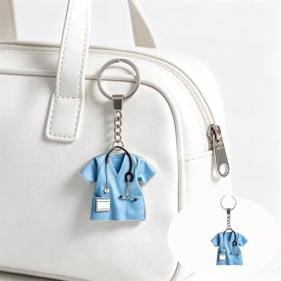 5cm Cute Acrylic Nurse Key Ring Lightweight Scratch Resistant Portable Keychain Versatile Bag Accessory Thoughtful Appreciation Gift for Healthcare Workers on Holiday