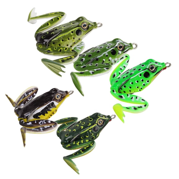 5cm Fishing Lures with Hook Topwater Frogs Lures Soft Frogs Baits for Saltwater Fishing Trout Swimbait