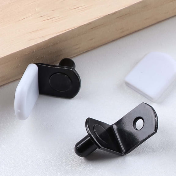 5cm Nickel Plated Partition Shelf Pin Bracket White Adhesive Cabinet Support Peg Holder