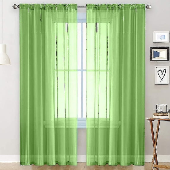 5color Voile Curtains With Ruffles In Linen Optics Transparent 3size