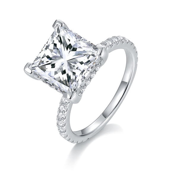 5ct 18K Gold Princess Cut Moissanite Engagement Rings for Women D Color VVS1 Moissanite Rings Jewelry S925 Sterling Silver Women Diamond Rings with Certificate